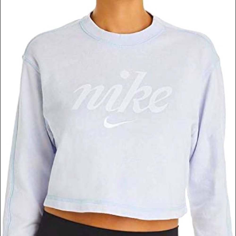 Nike vintage blue crewneck crop sweatshirt
